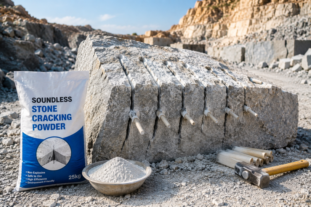 Best soundless stone cracking powder 25kg bag with granite block split using non-explosive expansion technique
